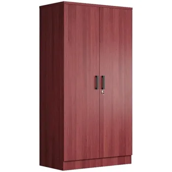 Mahogany 2-Door Storage Armoire 1