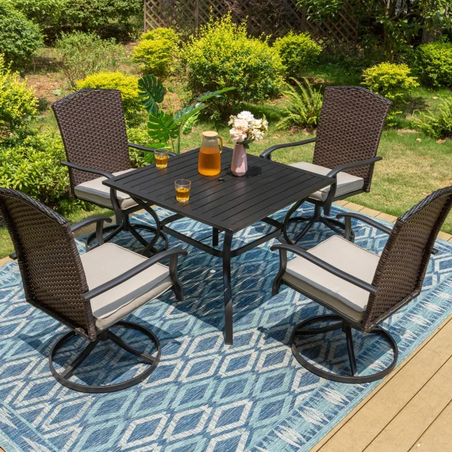 patio Furniture Coffee Shop Garden table and chair set Rattan Restaurant Dining Chair