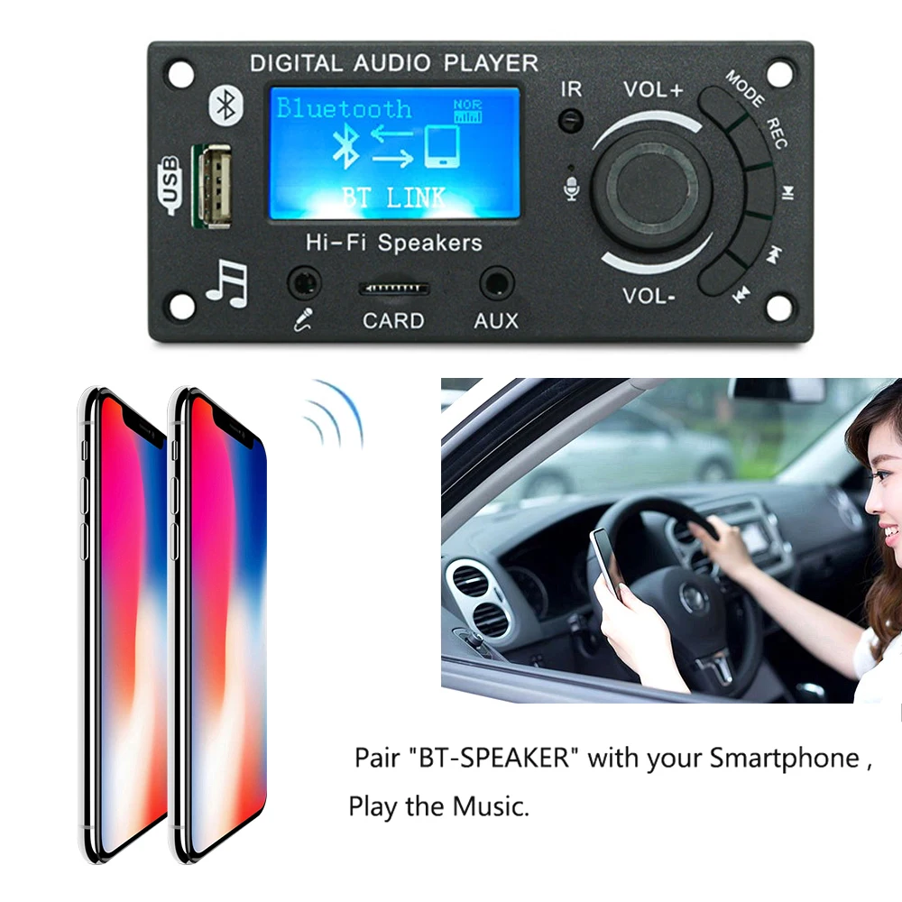 Car Radio Board Bluetooth Car Kit Music Player Module Wireless MP3 Decoder Board 9V-12V WMA Lossless Audio USB AUX TF Speaker car multimedia player,car radio