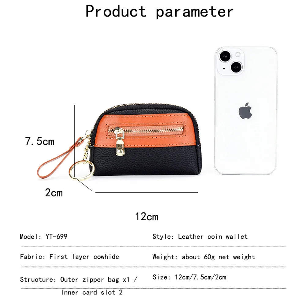 Compact Leather Women Mini Zipper Coin Purse Luxury Designer Small Clutches Money Bag Large Capacity Key Coin Pouch Bag for Girl