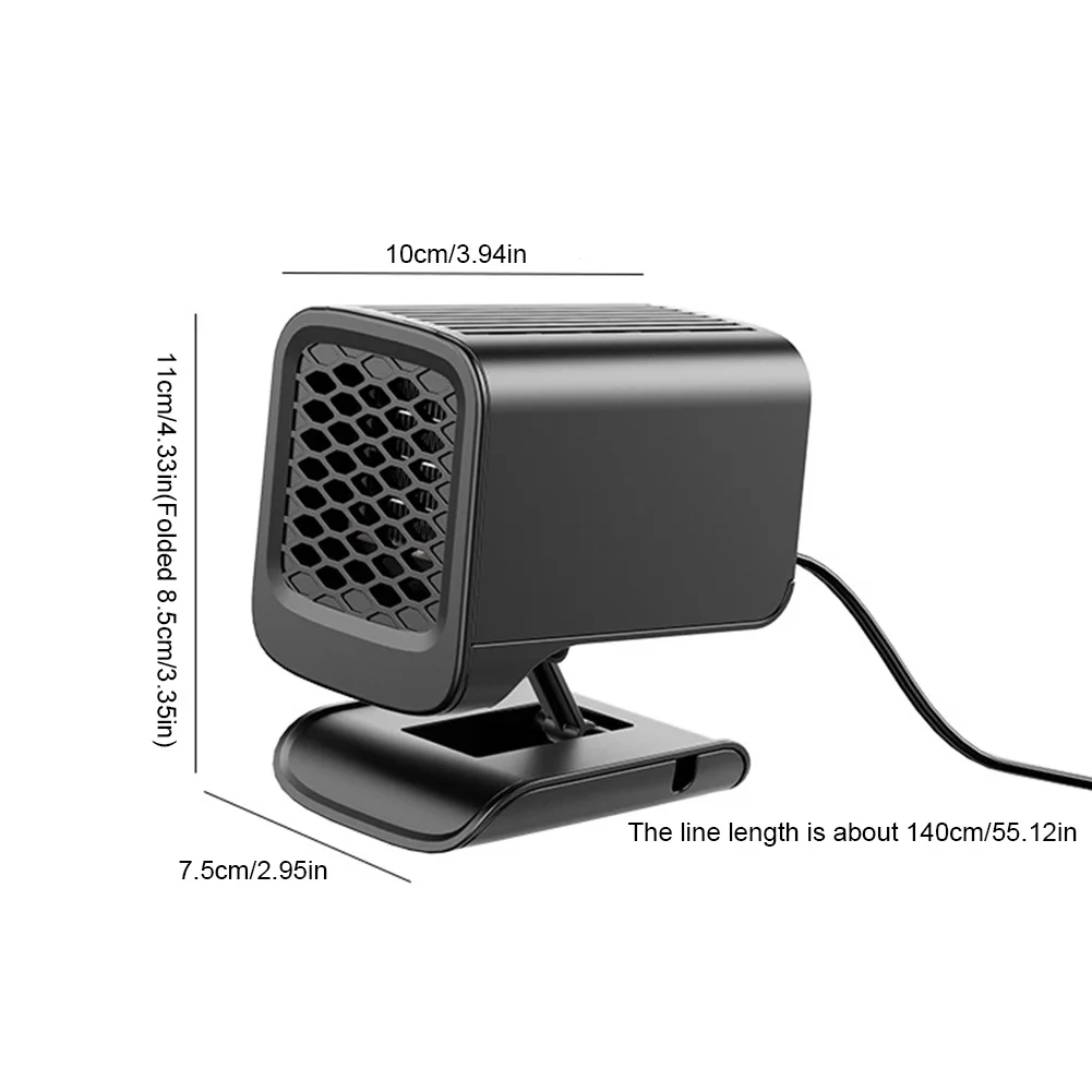 12/24V Portable Car Heater 360 Rotating Windscreen Defroster Demister Auto Windshield Defroster Defogging Defrosting Heating Fan