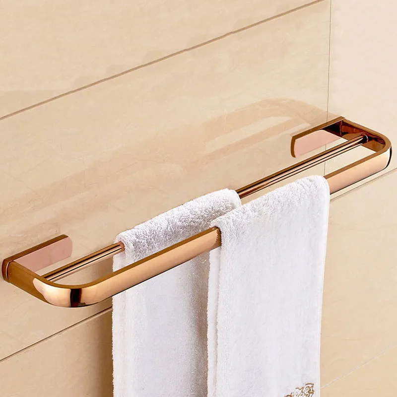 Luxury Rose Gold Copper Bathroom Accessories Set Bath Hardware Towel Bar  ee022