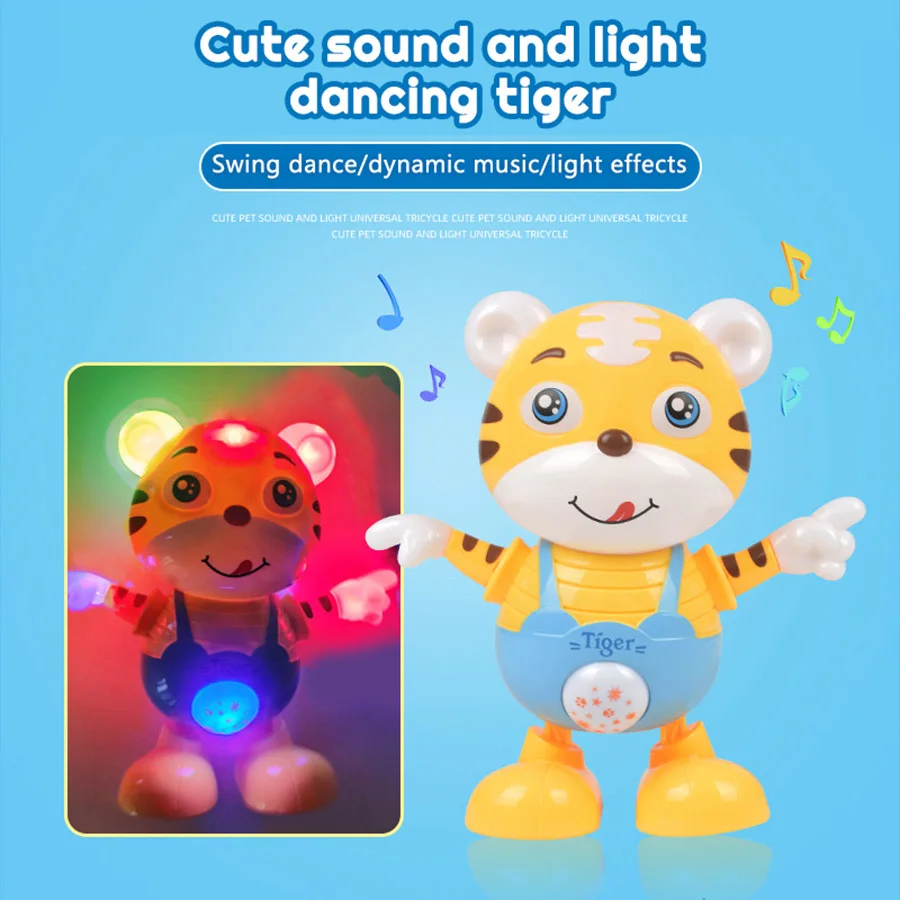 Electric dancing tiger light music dancing doll tiger baby gift toy 6