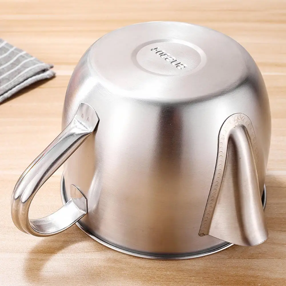 Meat Oil Grease Separator with Handle Multi-use 304 Stainless Steel Two-way Outlet Oil Filter Bowl Kitchen Gadget