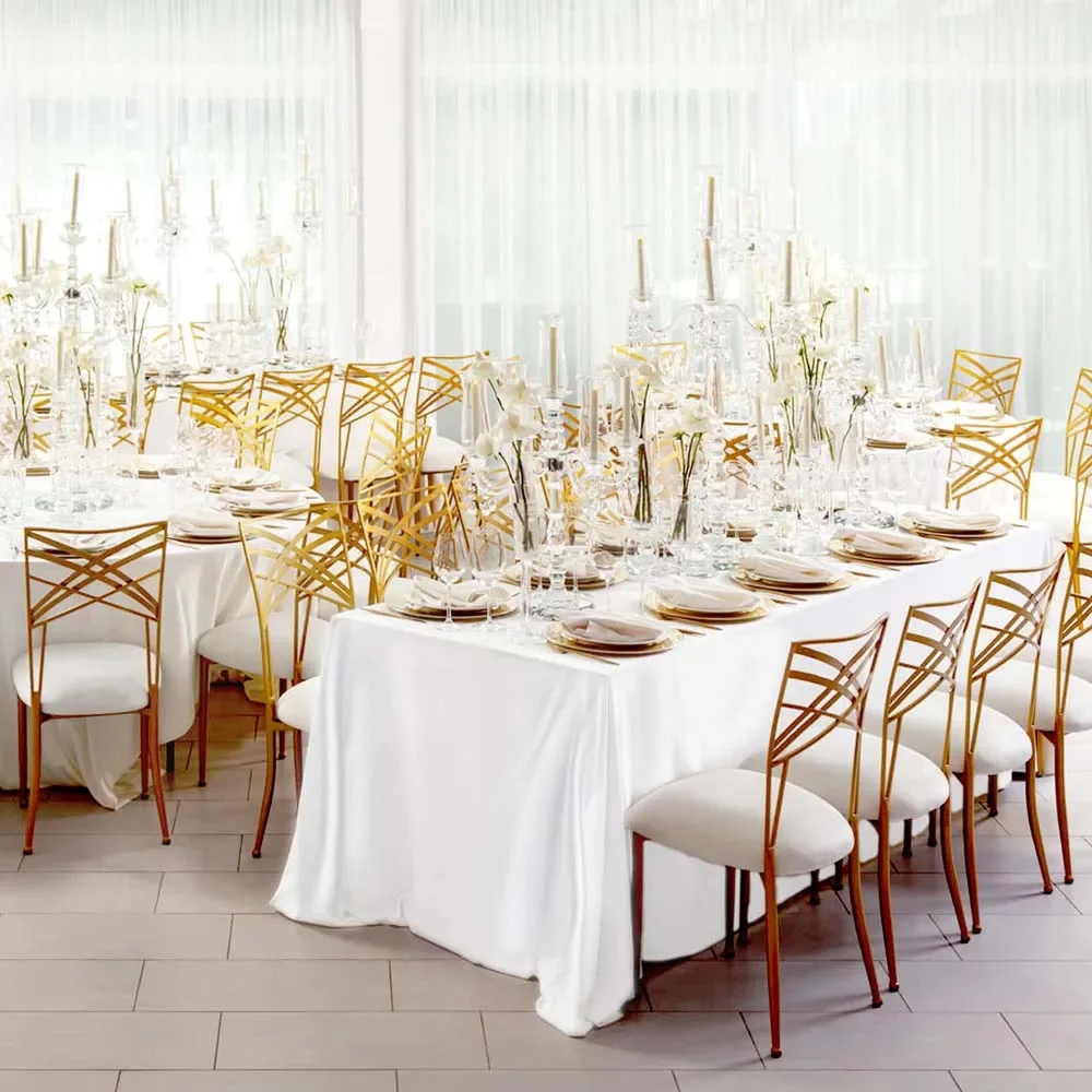 Rectangle Tablecloth Satin Table Cloth Bright Smooth White Table Cover for Wedding Party Christmas Supplies Table Decors 5