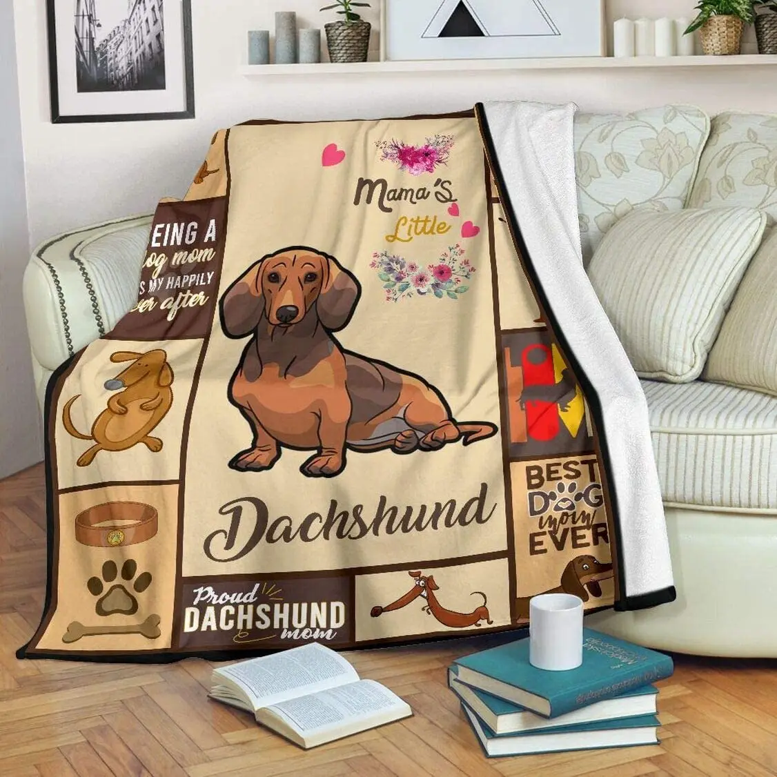 

When I Needed A Hand I Found Your Paws Dachshund Theme Flannel Throw Blanket Sofa Bed Soft Lightweight Kids Gift Comfy Seasons