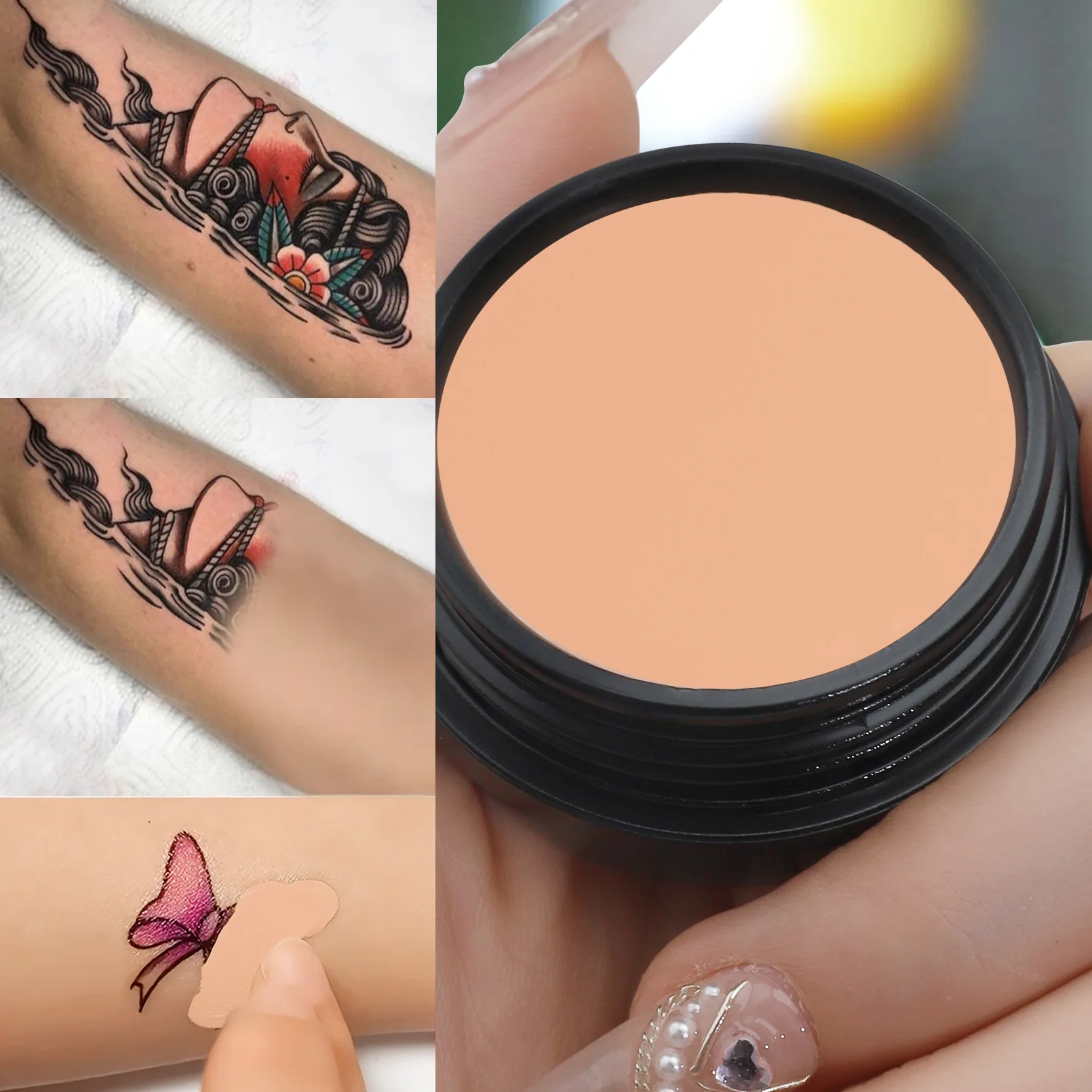 Waterproof Full Coverage Concealer for Tattoos, Scars - Natural Finish Foundation for All Skin Tones & Types 3