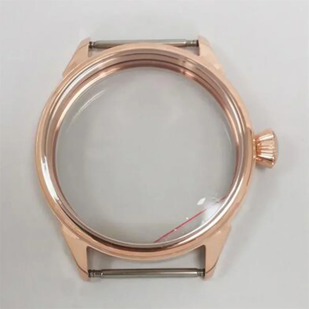 Luxury Stainless Steel Watch Case - 42mm, Silver/Black/Rose Gold Finish