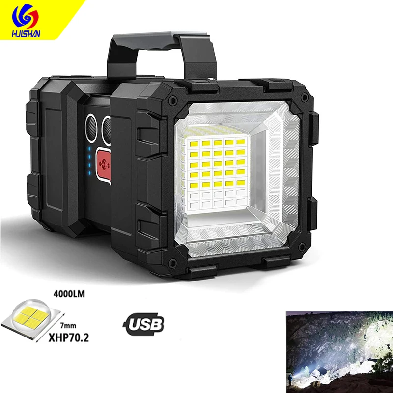 Super bright XHP70 handheld flashlight USB charging mobile phone dual