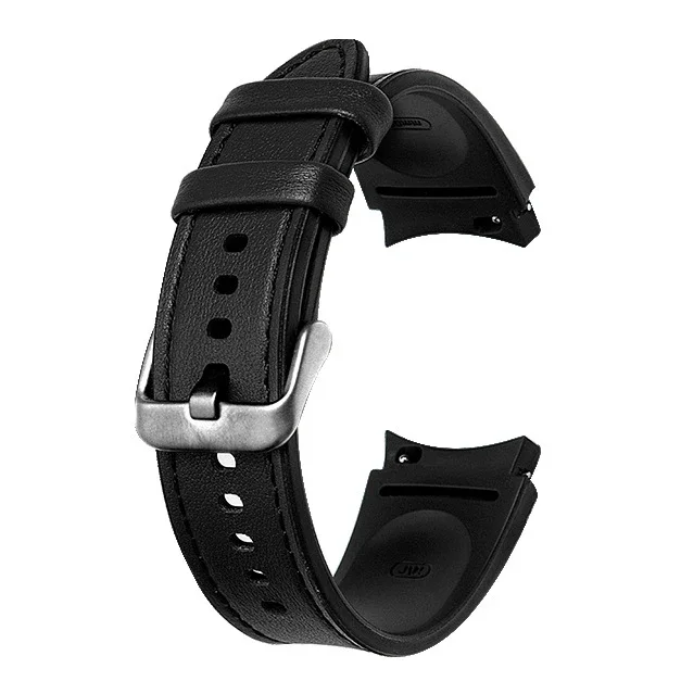 Premium Silicone and Leather Watch Strap - Elegant Replacement Band