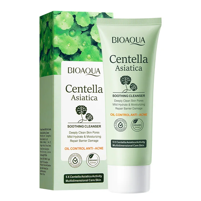 1/2pcs BIOAQUA Centella Asiatica Facial Cleanser Moisturizing Oil Control Cleansing Face Wash Foam Facial Cleanser Skin Care 6