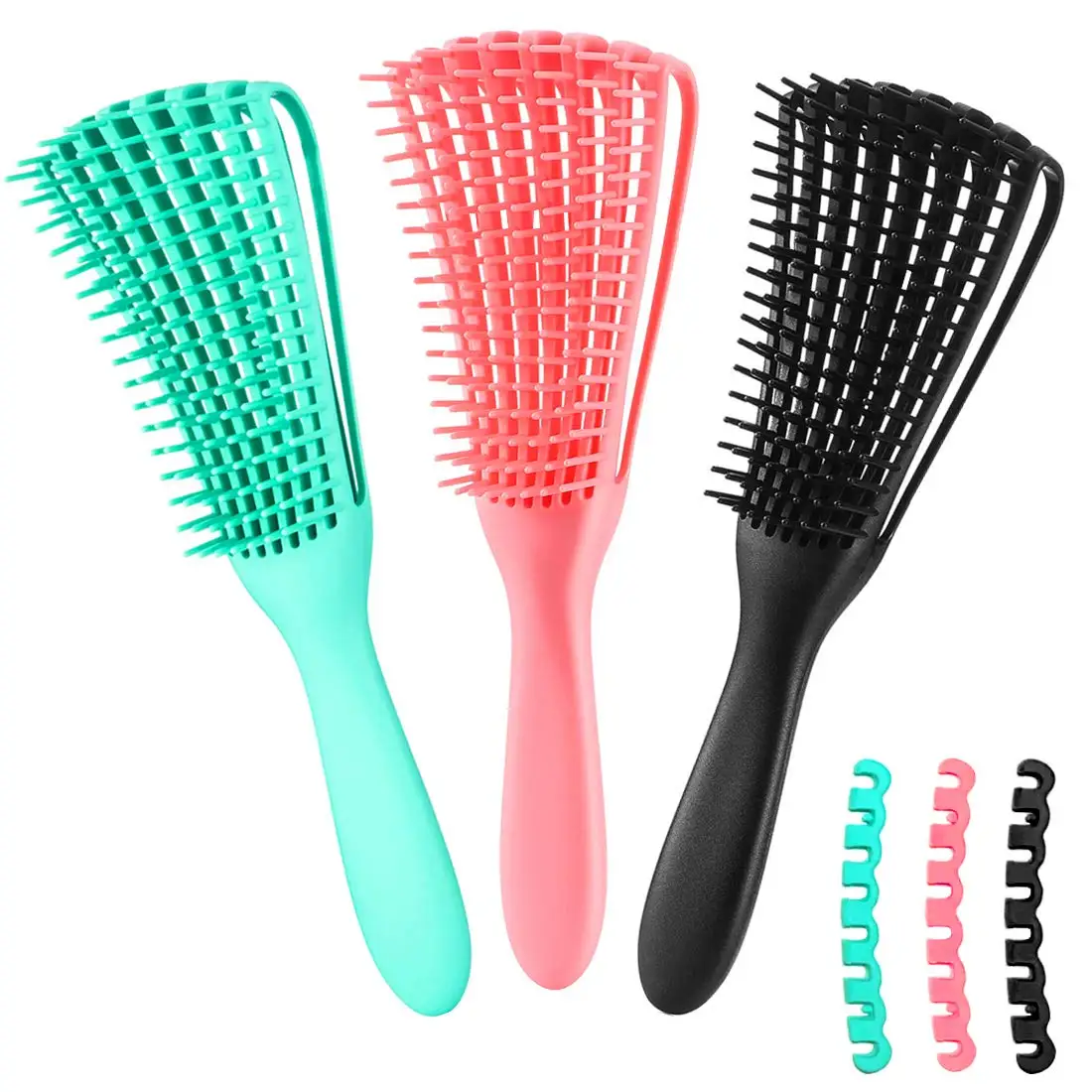 

3 Pack Detangler Brush for Natural Hair, Afro America/African Hair Textured 3a to 4c Kinky Wavy/Curly/Coily/Wet/Dry/Oil/Thick