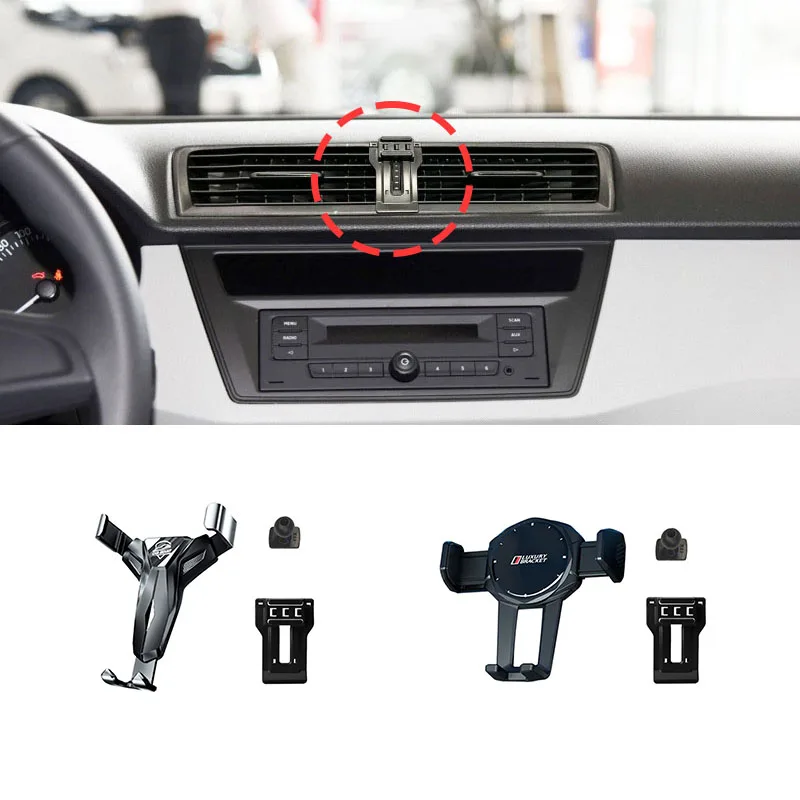 

Car Phone Holder For Skoda Fabia 2015 2016 2017 Fixed Bracket Stand Mobile Gravity Linkage Wireless Charging Car Accessories