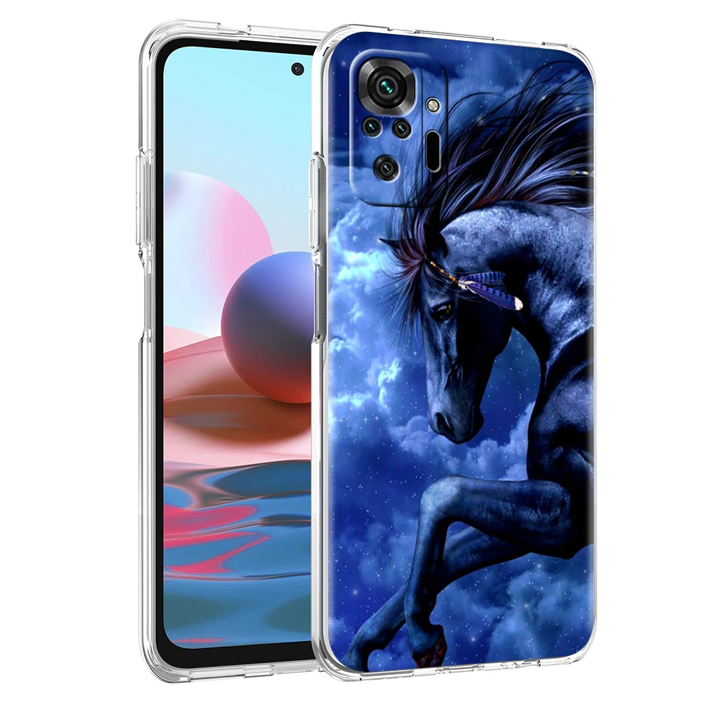 Elegant Horse Design Transparent Phone Case - Durable TPU Protective Shell