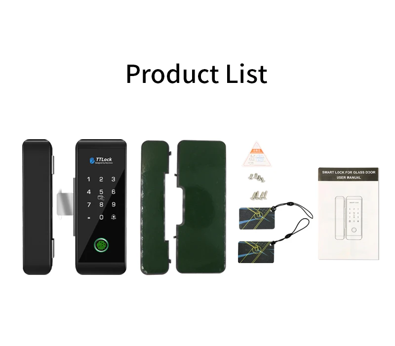 Ttlock APP Wooden Glass Door Lock Bluetooth Remote Unlock Fingerprint App Card P