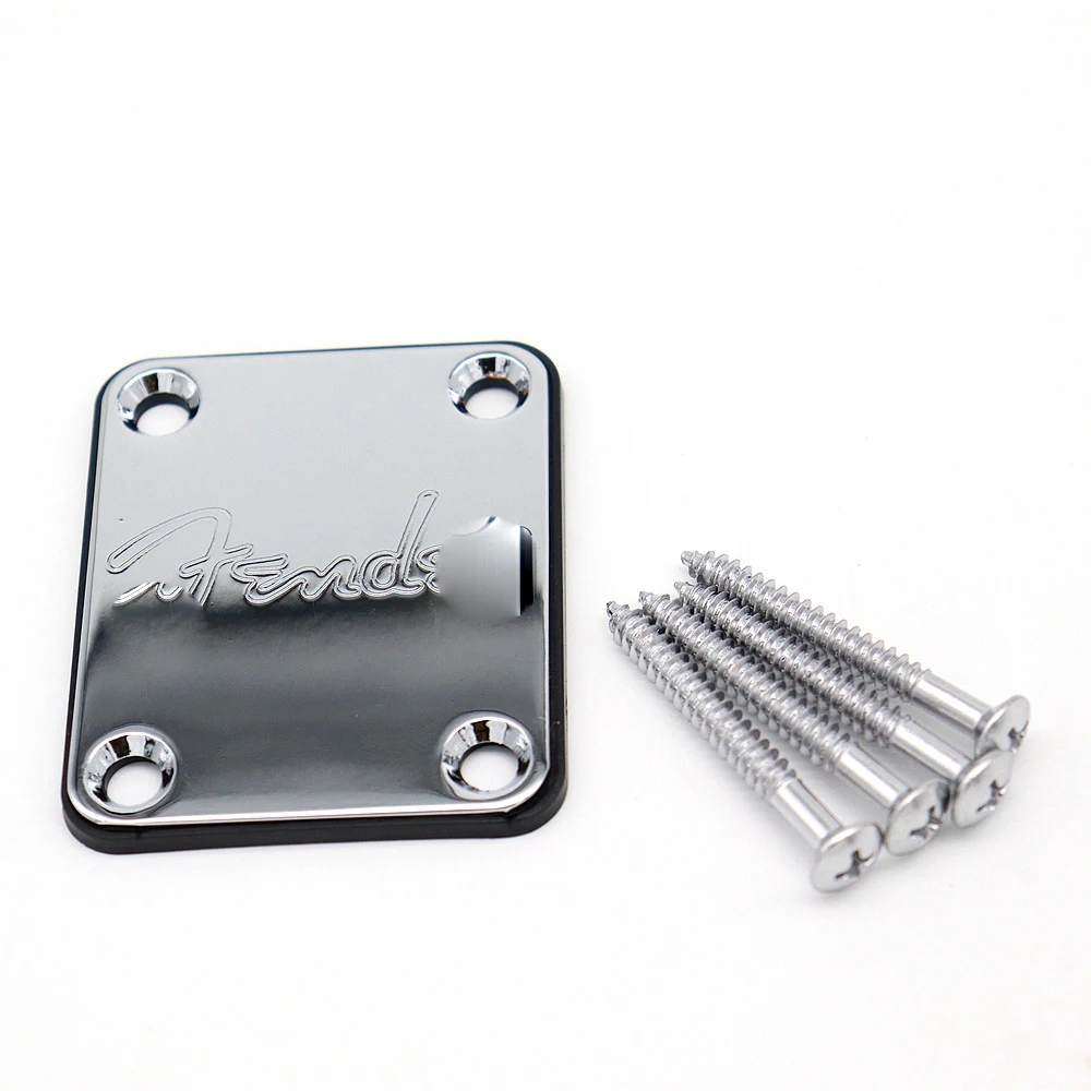 1 Set Electric Guitar Neck Plate with Screws for ST TL Guitar Jazz Bass Replacement Black