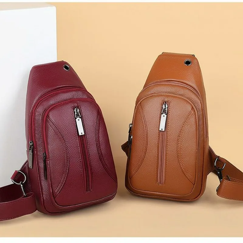 Unisex PU Leather Small Satchel Crossbody Large Capacity 2023 New Super Hot All-Match Soft Leather