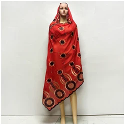 Special Price Limited Time Discount New African Women Scarfs Embrodiery  Cotton With Grenadine  Big Scarf for Shawls Pashmina