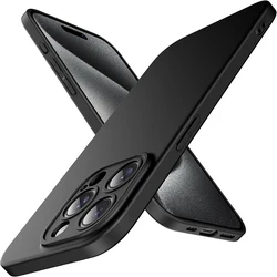 Sleek Luxury Ultra - Thin Matte Black Silicone Soft Case - 14 Pro Max (Black)