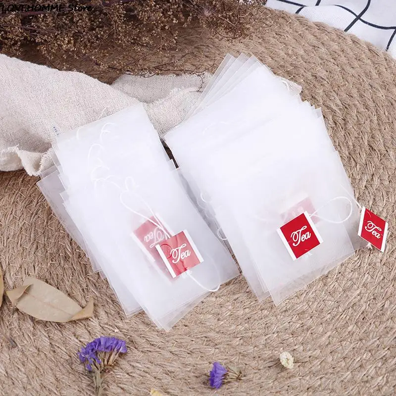 100 개/몫 티백 주입기 문자열 치유 인감 7x6cm 향 주머니 필터 종이 티백 빈 티백