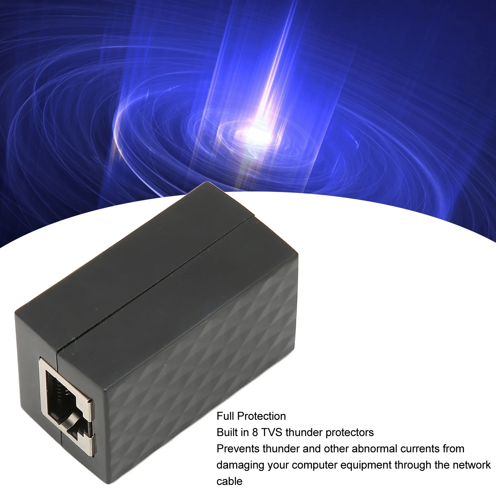 Surge Protector Ethernet RJ45 Female POE Gigabit LAN CAT5 CAT6 Plug and Play Thunder Arrester