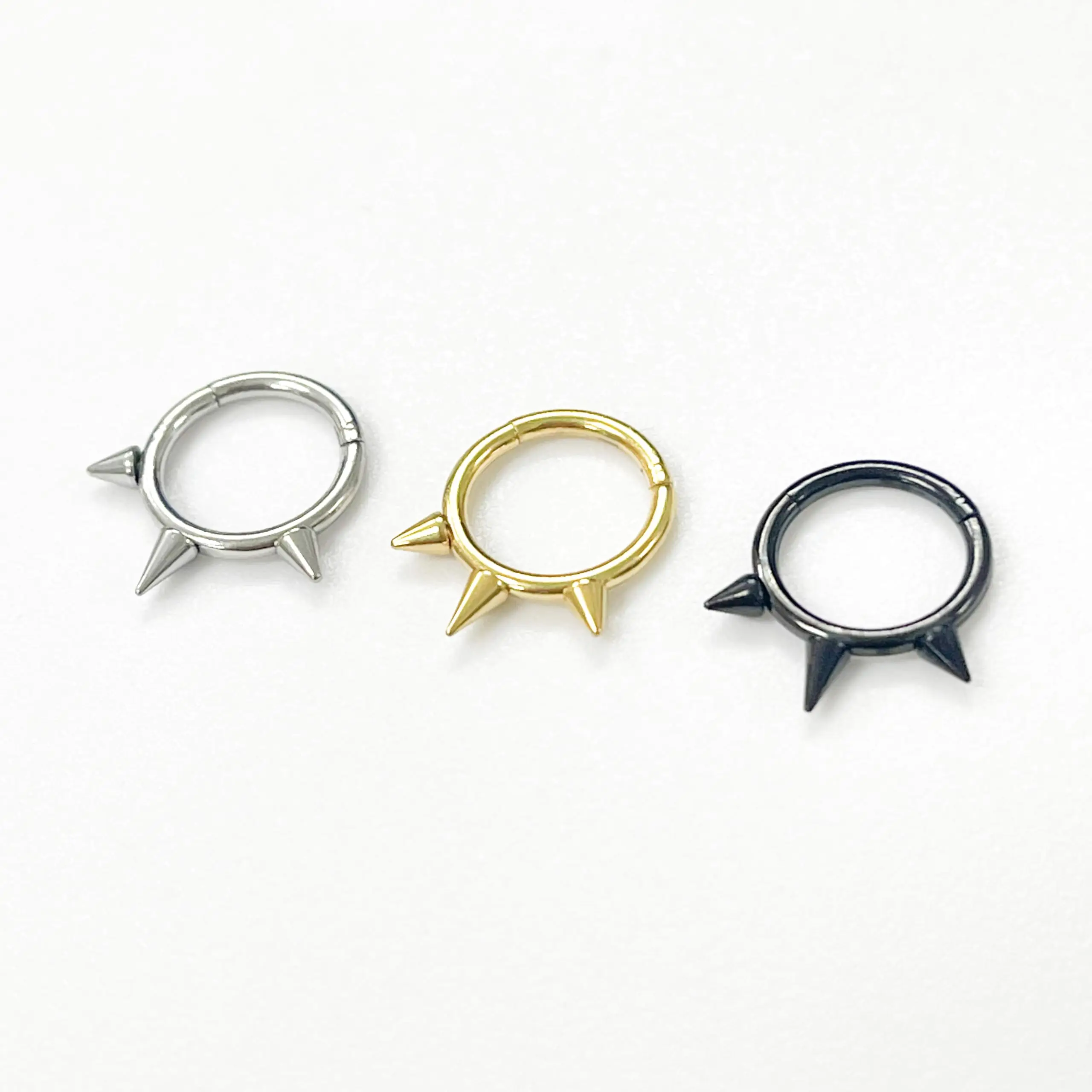 Taper Nose Ring Hoop Hinged Septum Hoop Tragus Rook Punk Piercing Jewelry Lip Labret Cartilage Earrings 1.2mm 8mm