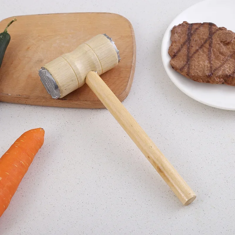Creative Wood Meat Tenderizer Knock-sided for Steak Pork Kitchen Tools wood meat tenderizer