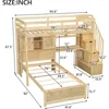 Twin Loft Bed.Twin Over Twin Bunk Beds with Stairs & Desk, Solid Wood Loft Bunk Bed with Storage Stairs Shelves and Drawers, 2
