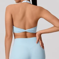 Hearuisavy Summer Sports Bra Women's Gym Underwear Push Up Pilates Yoga Bra Sporty Fitness Top Breathable Backless Workout Top - Image 2