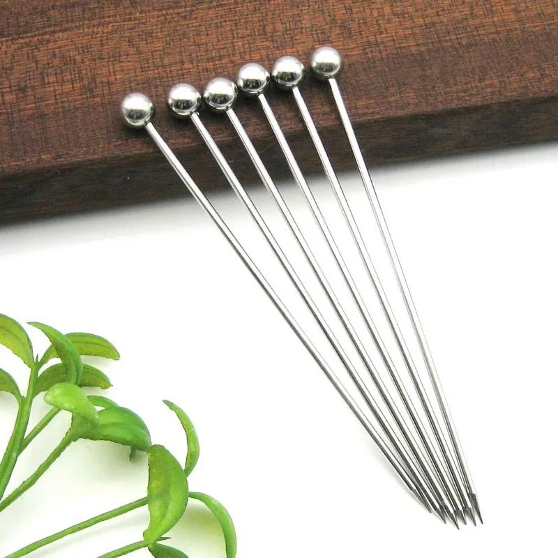 Stainless Steel Cocktail Picks Fruit Sticks Toothpicks 10/50/100Pcs for Party Bar Tools Drink Stirring Sticks Martini Picks Party cocktail picks