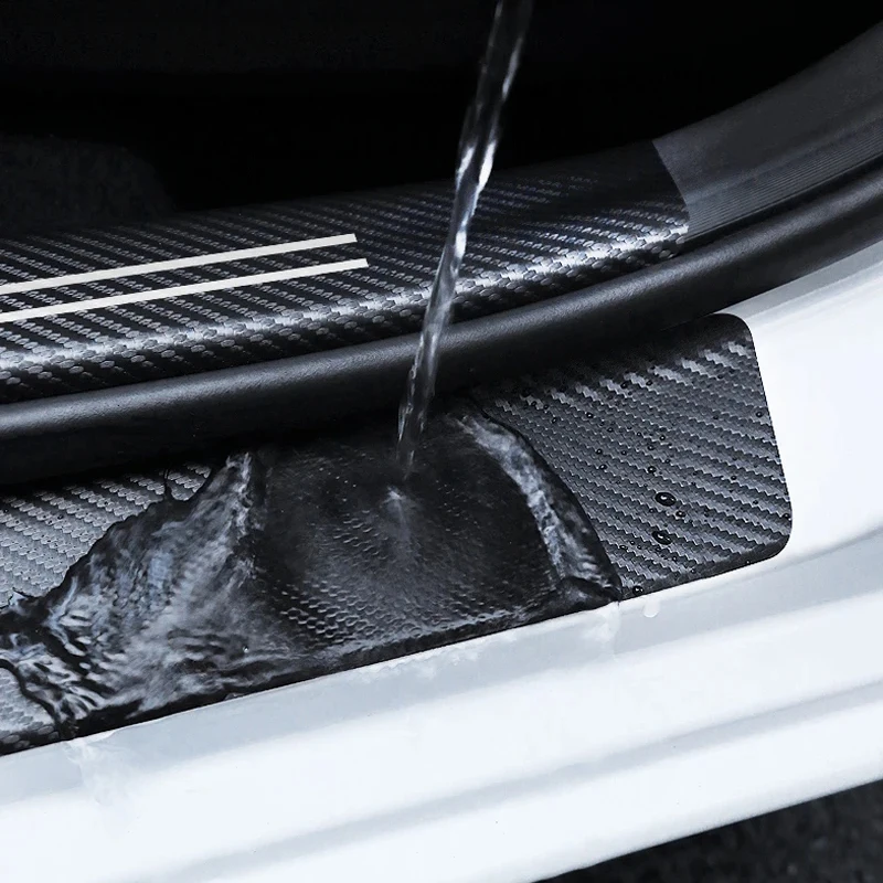 Carbon Fiber Car Door Sill Scuff Plate Decor Stickers – Multiple Pieces Available