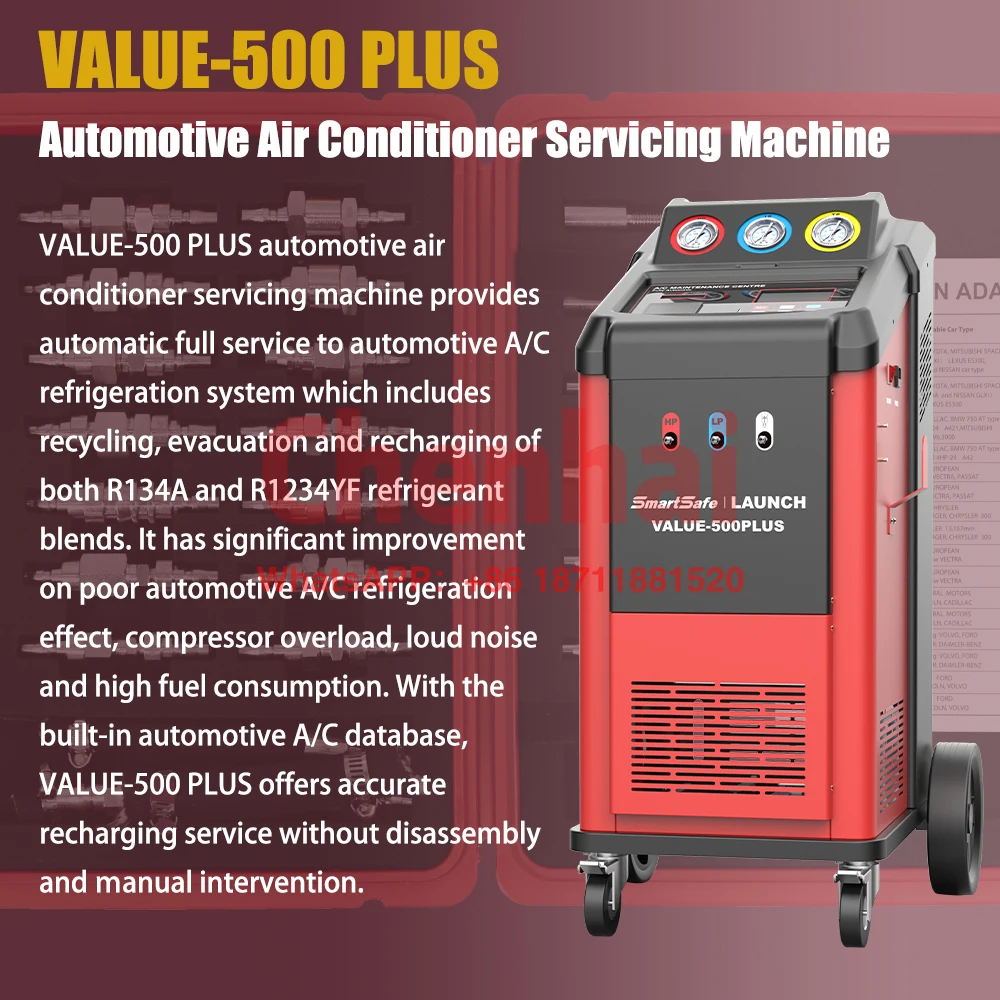 Air Conditioning Refrigerant Filling Equipment Launch Value 500Plus Supports R1234yf Refrigerant Recovery And Recycling Machine images - 6