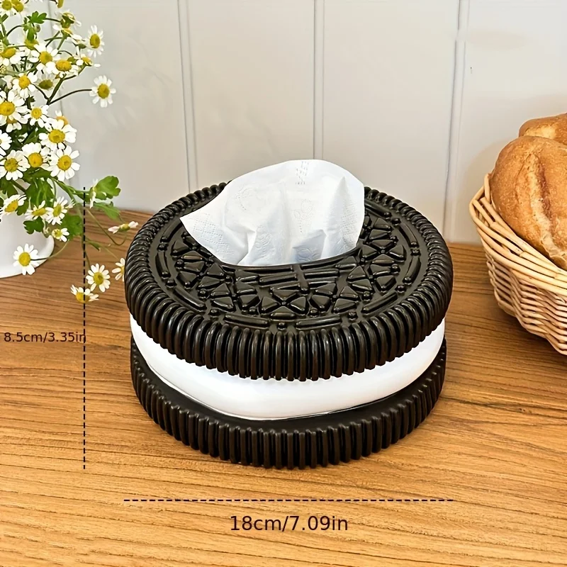 1 creative black and white tissue box holder, high-end tissue box for home living room, bedroom, desktop 5