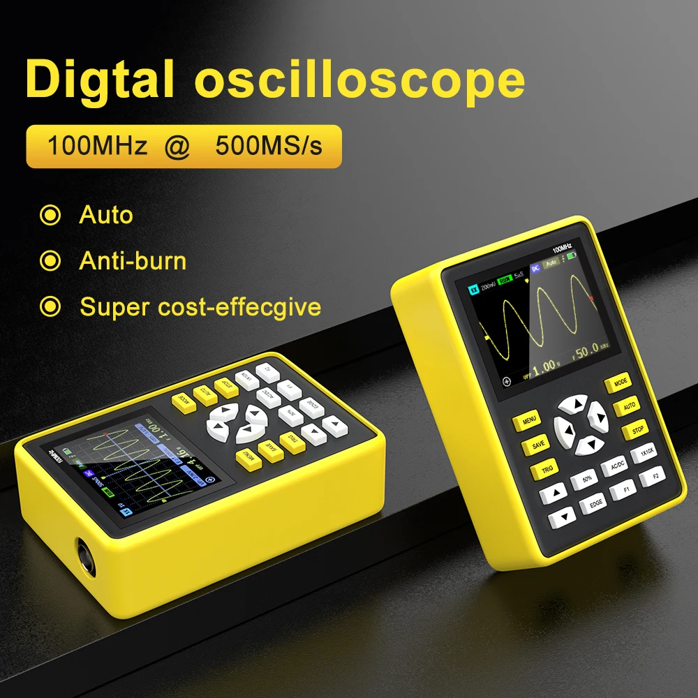 Osciloscopio Digital portátil de FNIRSI-1014D, 7 pulgadas, TFT, 2