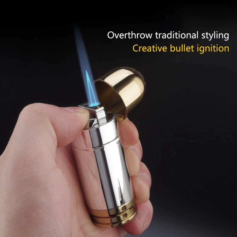 Flame Torch Lighter Creative Mini Bullet Windproof Bullet Jet Flame Butane Gas Refillable Lighter BBQ Flame Ignition Tools