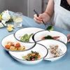 5 Piece Reunion Ceramic Dinnerware Set Moon Shaped Hot Pot Plate Flexible Combination of Plates According to Food Consumption 4
