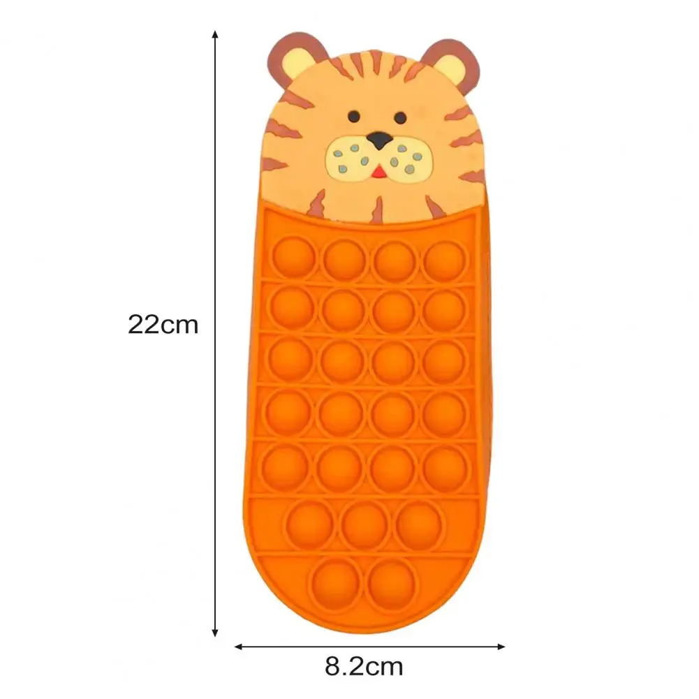 Pencil Case Cartoon Shape Silicone Push Bubble Case Stress Relief Pencil Holder for Children