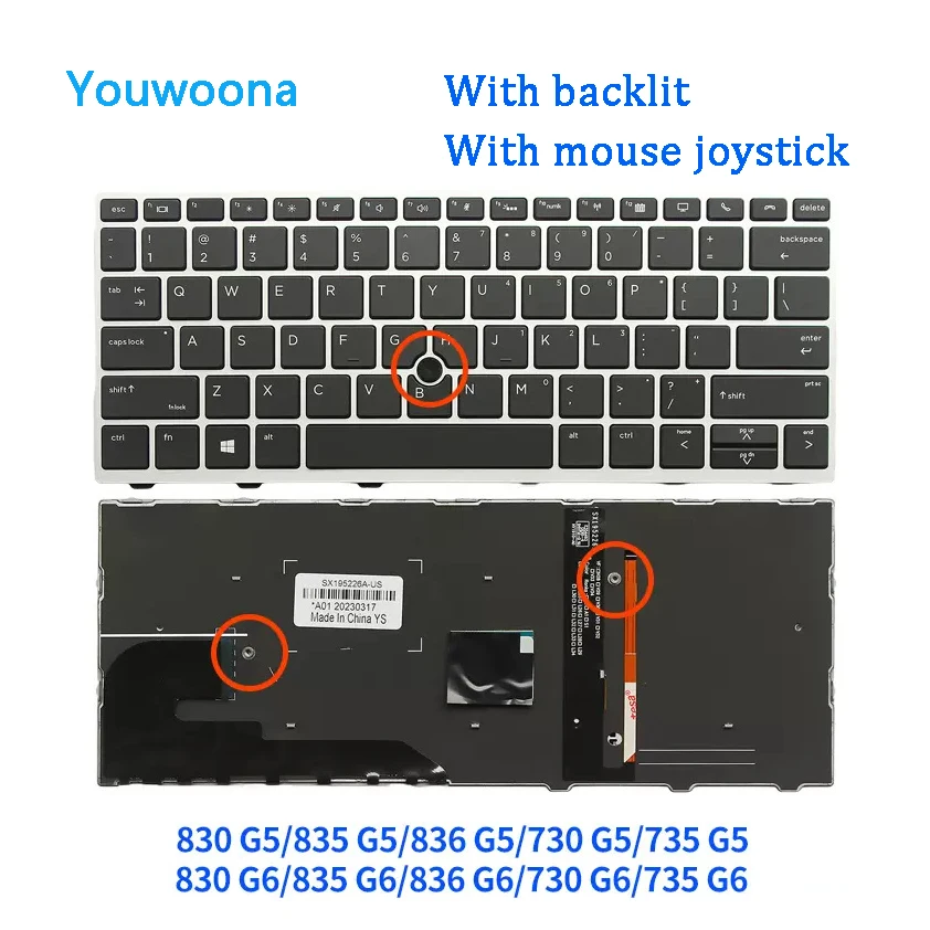 New Laptop Keyboard For HP 830 836 735 G5 G6 835 730 G5