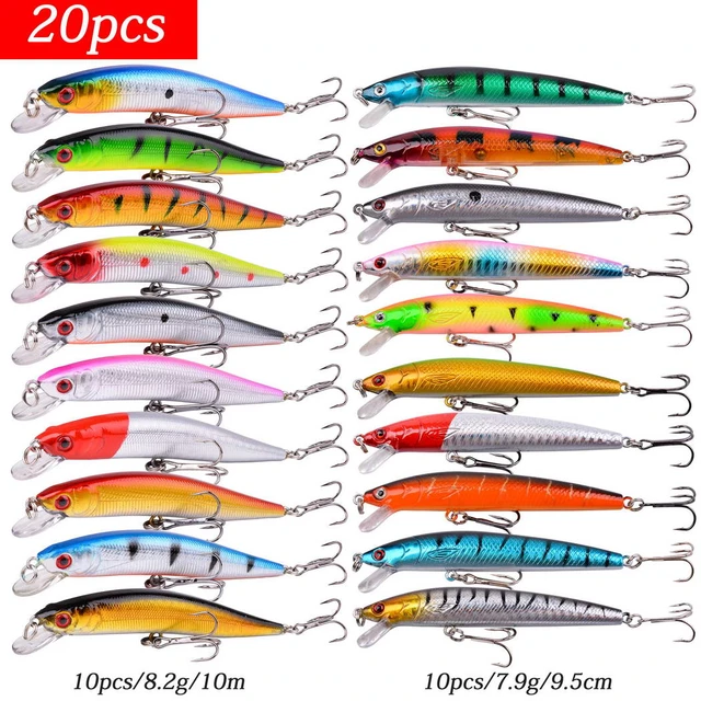 Mixed 20pc/Set Minnow Fishing Lure Kit Set Artificial Hard Baits