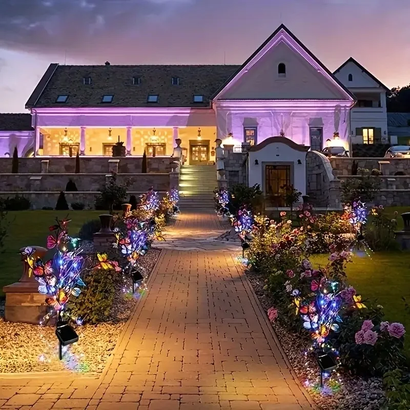 Description Picture 2 of item1pc Solar Butterfly Tree Lights Yard Outdoor Balcony Garden Waterproof Lawn Ground Insert Lights Festival Atmosphere Decor Lamps