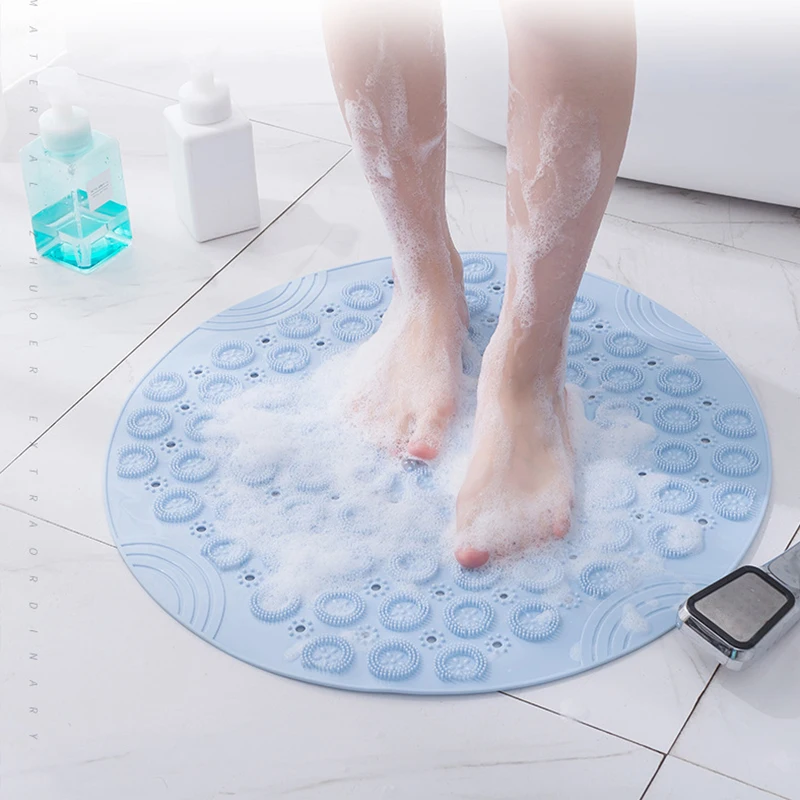 Round Pvc E Bathroom Mat Hydrophobic Suction Cup Mat Bathroom Mage Mat 53 X 53 Cm