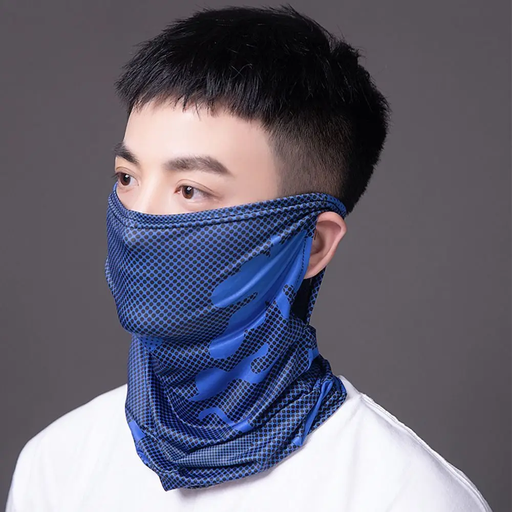 

Mask Outdoor Sun Protection Full Face Mask Ear Hanging Windproof Women Bandana Cycling Bandana Ice Silk Mask Neck Tube Scarf