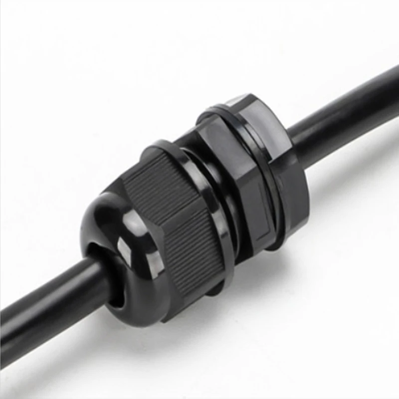 Black 1/2/5/10PCS PG16PG9PG25PG36 Pastic Waterproof Electric Cable Gland Nylon Cable Entry Pass Wire Connector