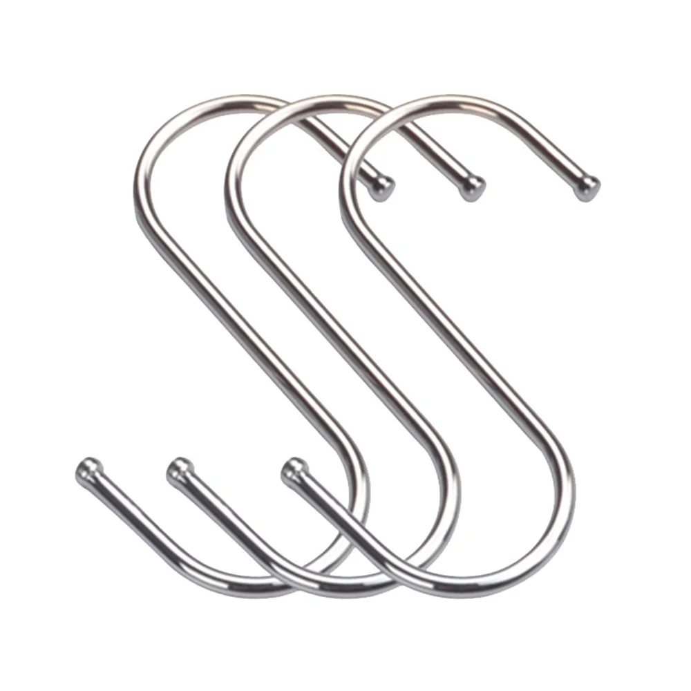 1 Pcs 410 Stainless Steel Kitchen S Hooks Closet Metal Hook For Hanging Kitchenware Hanging Pots Cups Towels S Shaped Hooks