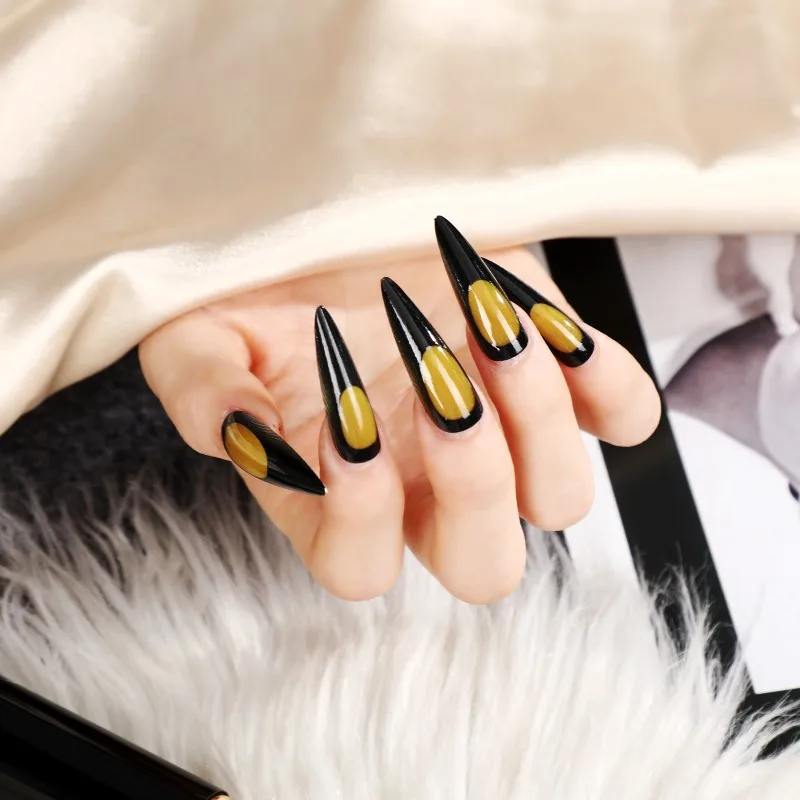 

Halloween yellow ice dark Europe and the United States wear nails fake nail manicure