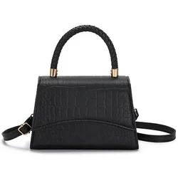Elegant Women's PU Leather Shoulder Bag - Korean Piano Design (Black - 2)