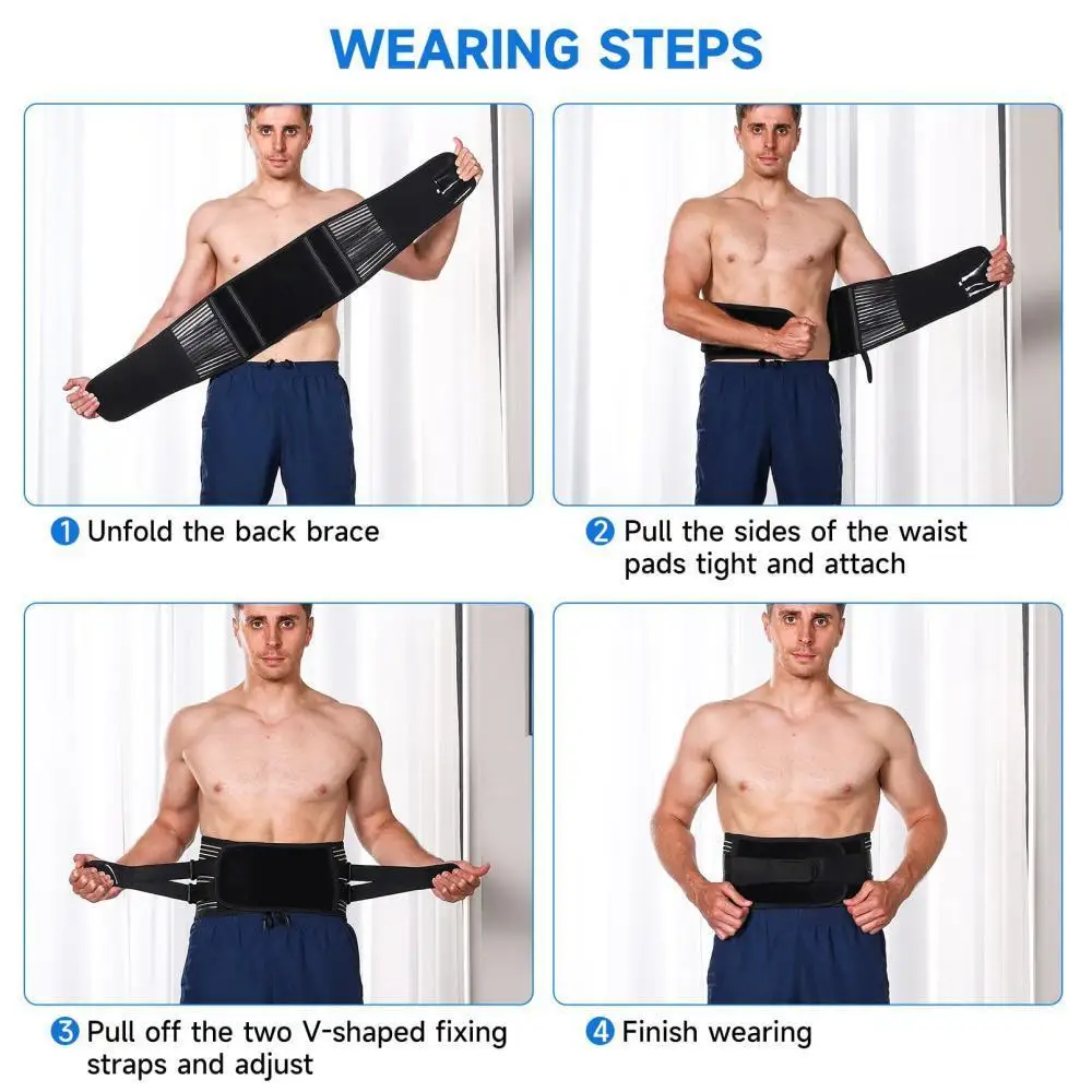 LSO - Soporte de espalda para dolor de espalda baja, soporte lumbar para  espalda, sistema de poleas, cinturón de soporte lumbar, alivio de cinturón  de