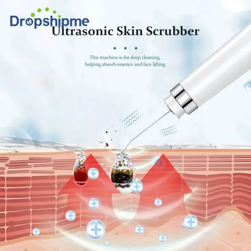 Ultrasonic Skin Scrubber Electric Facial Cleanning Pore Deep Cleaner Acne Blackhead Remover Peeling Shovel Device Beauty