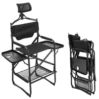 Chaise de coiffeur pliable et légère pour maquilleur professionnel avec porte-gobelet latéral, idéale pour salon de maquillage, barbier et extérieur 3