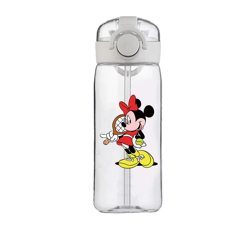 Disney Minnie Mouse Cute Cartoon Straw Cup Girls Children Students Drop-Resistant New Summer Water Glass Good-looking Portable 5